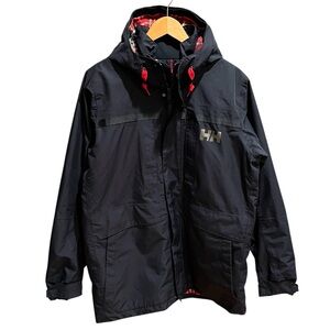 Helly Hansen Mens Black Mens Tremch Jacket Plaid Interior Size Large